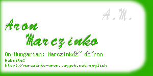 aron marczinko business card